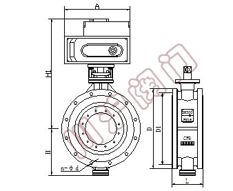 電動(dòng)法蘭蝶閥 結(jié)構(gòu)圖