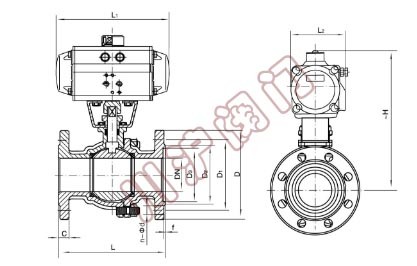 氣動法蘭球閥結構圖